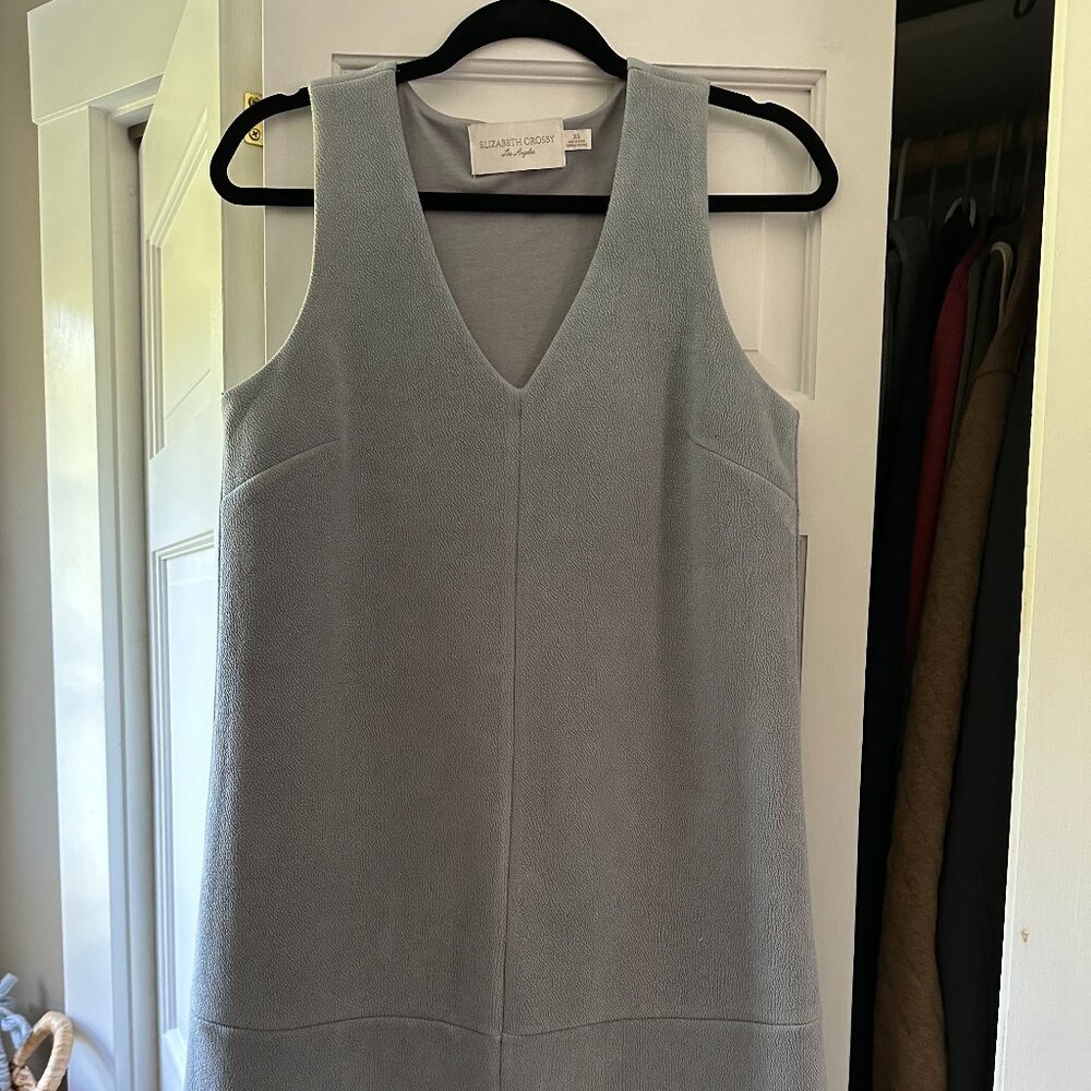 Elizabeth Crosby Grey Suede-like Mini Shift Dress - Sz XS